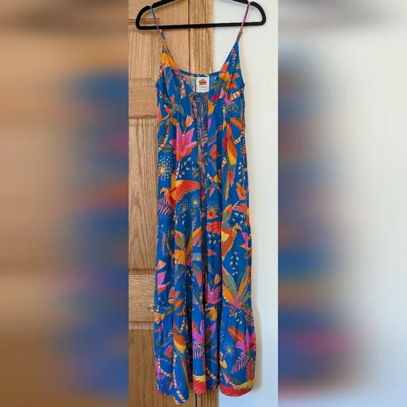 FLAWED (Side Tear) Farm Rio Macaw Party Coverup Small - Picture 1 of 11